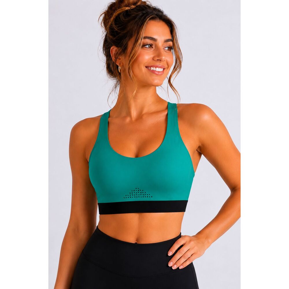 Avia Medium Support Strappy Sports Bra Green 4-6